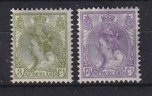 Niederlande 1901/06 Freimarken Königin Wilhelmina Mi.-Nr. 67-68 ungebraucht *