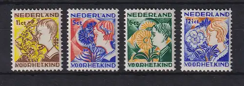 Niederlande 1932 "Voor het Kind" Mi.-Nr. 253-256 A  ungebraucht *
