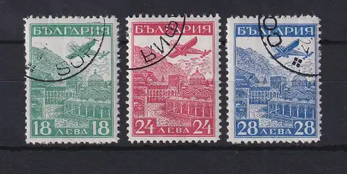 Bulgarien 1932 Internationale Luftpostausstellung Mi.-Nr. 249 - 251 gestempelt