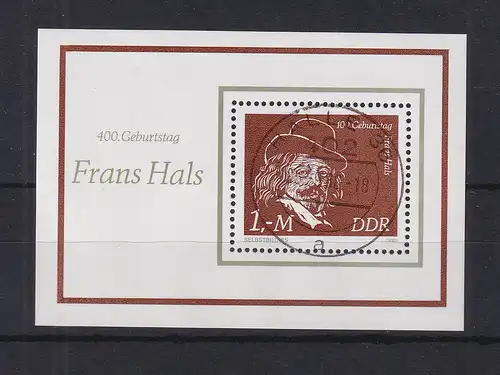DDR 1980 Frans Hals Mi.-Nr. Block 61 zentrisch gest. HALLE
