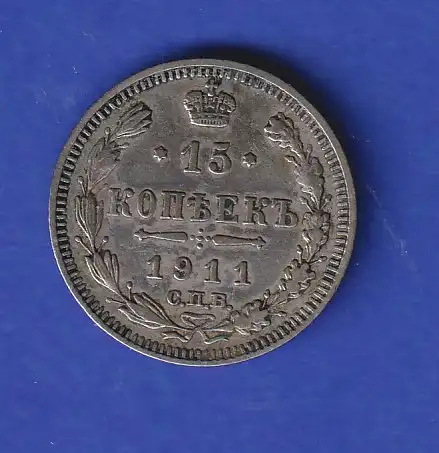 Russland Silbermünze 15 Kopeken 1911