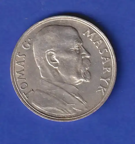 Tschechoslowakei Silberne Medaille zum 85. Geburtstag von Tomas G. Masaryk 