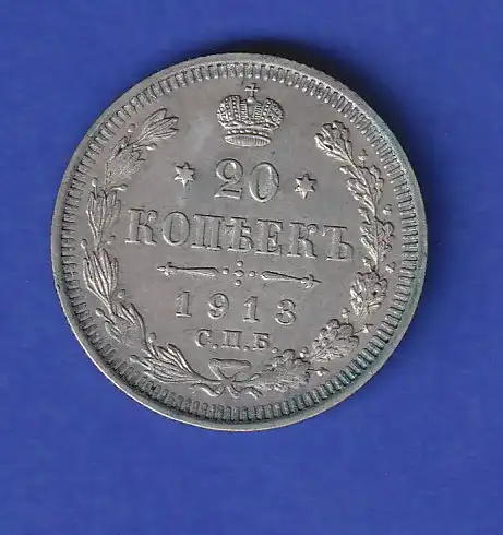 Russland Silbermünze 20 Kopeken 1913