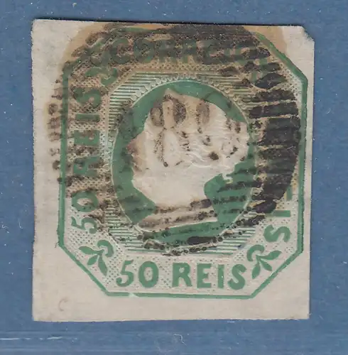 Portugal 1853 Maria II. 50 Reis grün Mi.-Nr. 3a gestempelt 