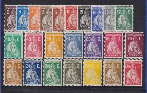 Portugal 1926 Freimarken Ceres  Mi.-Nr. 406-429 ungebraucht *