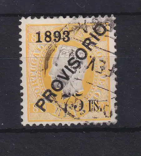 Portugal 1893 Freimarke PROVISORIO 75 Reis gelb Mi.-Nr. 95  gestempelt