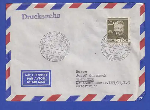 Berlin 25 Pfg Schinkel Mi.-Nr. 98 auf LP-Drucksache nach Österreich. O STUTTGART