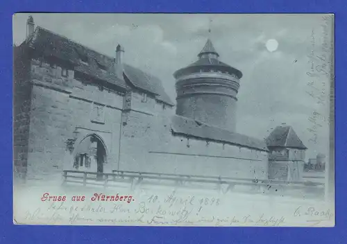 AK Gruß aus Nürnberg gelaufen 1898
