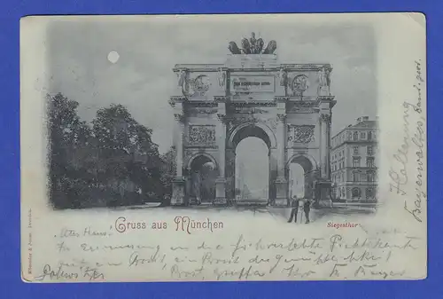 AK Gruß aus München gelaufen 1897