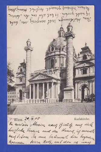 AK Wien - Karlskirche  gelaufen 1905