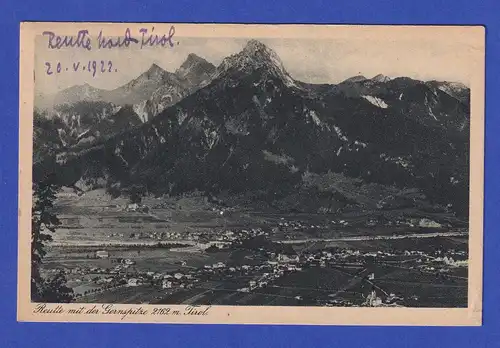 AK Reutte in Tirol gelaufen 1922