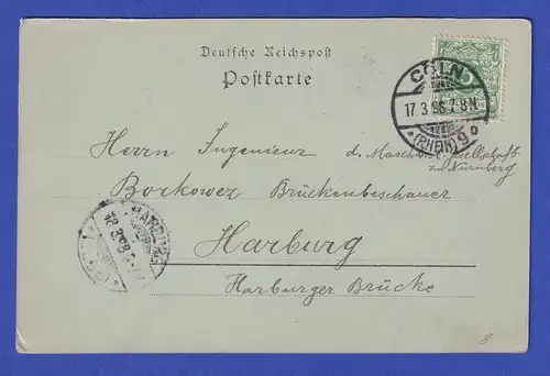 AK Gruß aus Köln gelaufen 1898