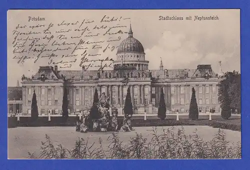 Dt Reich AK Potsdam Stadtschloss 1914 gelaufen nach Peking / China