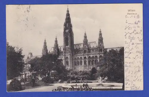 AK Wien - Rathaus gelaufen 1910