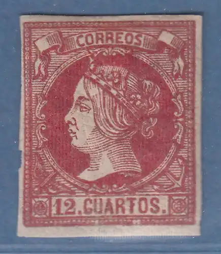 Spanien 1860 Königin Isabella II. 12 Cuartos Mi.-Nr. 45 ungestempelt *