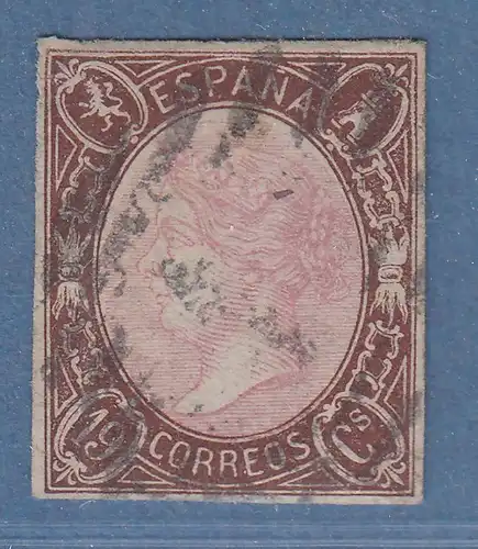 Spanien 1865 Königin Isabella 19 Cuartos Mi.-Nr. 64 gestempelt 