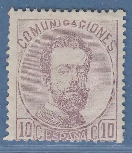 Spanien 1872 König Amadeo I. 10 C dunkellila Mi.-Nr. 113 ungestempelt
