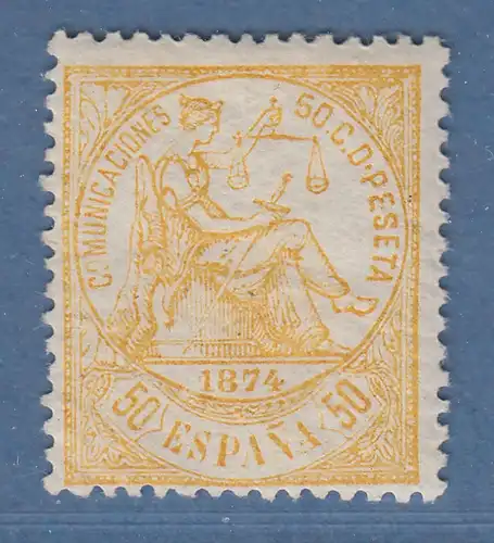 Spanien 1874 Allegorie der Gerechtigkeit 50 C orange Mi-Nr. 141 ungestempelt