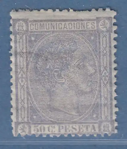 Spanien 1875 König Alfonso XII. 50 C braun Mi-Nr. 152 ungestempelt