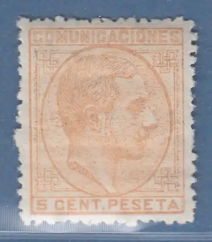 Spanien 1878 König Alfonso XII. 5 C orange Mi.-Nr. 167 ungestempelt