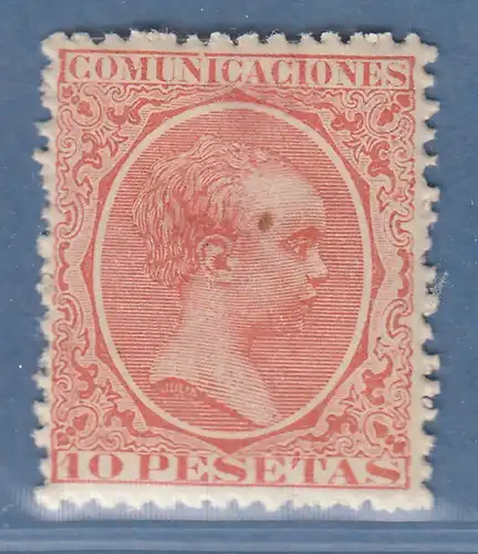 Spanien 1889 König Alfonso XIII. 10 Pta ziegelrot Mi.-Nr. 201 ungestempelt