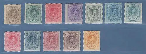 Spanien 1901-04 König Alfonso XIII. Mi.-Nr. 231-42 A Satz kpl. ungestempelt.
