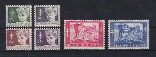 Belgien 1954 Kampf gegen die Tuberkulose Mi.-Nr. 1004-1009 Satz kompl. **