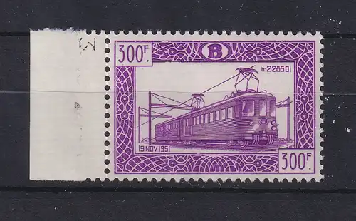 Belgien 1952 Eisenbahnpaketmarke Lokomotive Mi.-Nr. 298 **