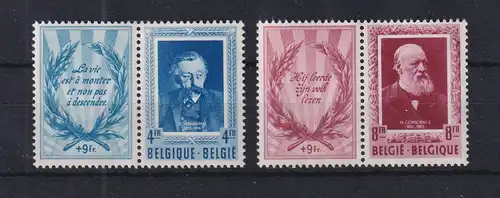 Belgien 1952 Schriftsteller Mi.-Nr. 947-948 mit Zierfeld ** 