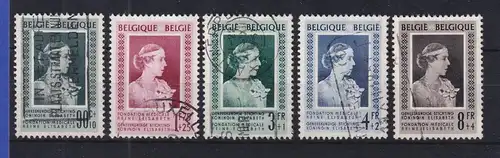 Belgien 1951 Königin-Elisabeth-Fonds Mi.-Nr. 909-913 gestempelt