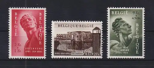 Belgien 1954 Denkmal-Einweihung Breendonk Mi.-Nr. 992-994 Satz kompl. **