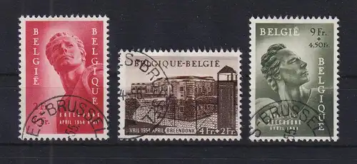 Belgien 1954 Denkmal-Einweihung Breendonk Mi.-Nr. 992-994 Satz kompl. gestempelt