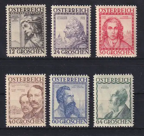 Österreich 1934 Österreichische Baumeister Mi.-Nr. 591-596 **