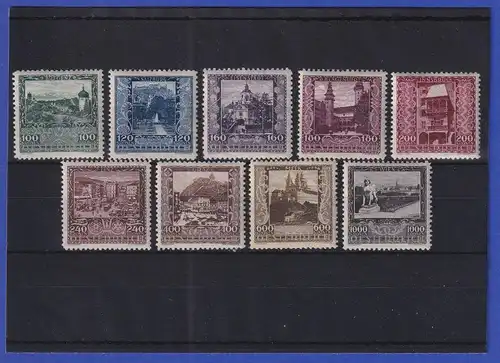 Österreich 1923 Wohlfahrt: Landeshauptstädte Mi-Nr. 433-441 ungebraucht *