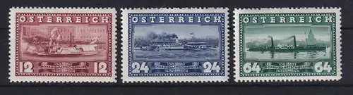 Österreich 1937 100.Jahrestag Donaudampfschiffahrt Mi.-Nr. 639-641 ungebraucht *