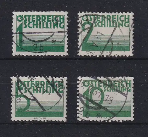 Österreich 1925 Portomarken  Neue Ziffernzeichnung Mi.-Nr. 155-158 gest. 