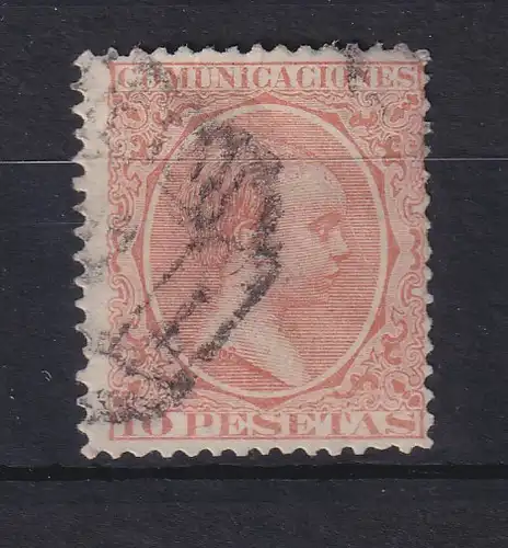 Spanien 1889 König Alfonso XIII. 10 Pta ziegelrot Mi.-Nr. 201 gestempelt