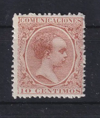 Spanien 1889 König Alfonso XII. 10 C rötlichbraun Mi.-Nr. 191 ungestempelt