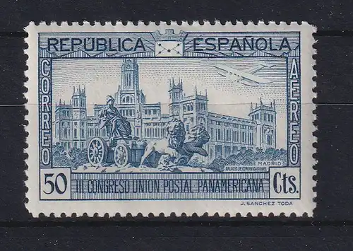 Spanien 1931 Panamerik. Postkongress Mi.-Nr. 595 F (Farbfehldruck) ungestempelt 