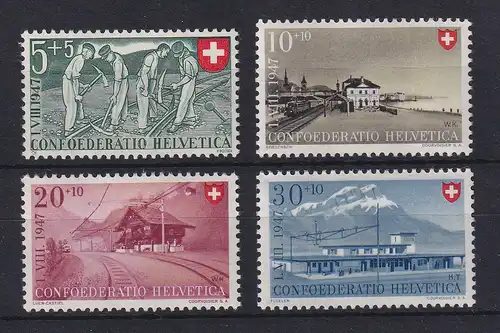 Schweiz 1947 Pro Patria Berufe und Bahnhöfe Mi.-Nr. 480-483 postfrisch **