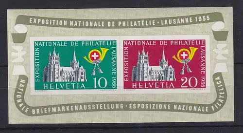 Schweiz 1955 Briefmarkenausstellung Lausanne Mi.-Nr. Block 15 postfrisch **