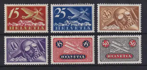 Schweiz 1923 Flugpostmarken Mi.-Nr. 179-184 x Satz kompl. ungebraucht * 