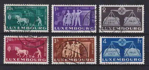 Luxemburg 1951 Europäische Einigung Mi.-Nr. 478-483 gestempelt 