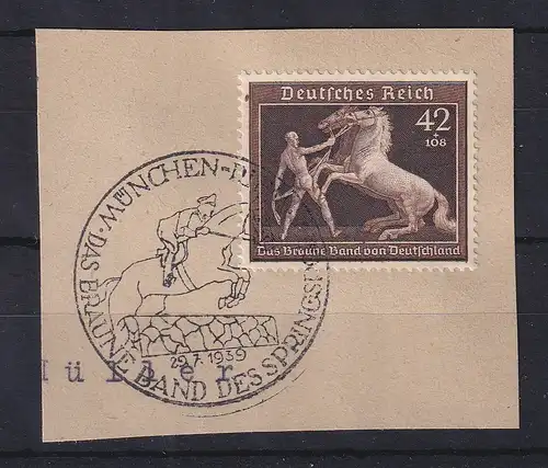 Dt. Reich Braunes Band 1939 Mi.-Nr. 699 auf Briefstück mit So.-O MÜNCHEN 29.7.39
