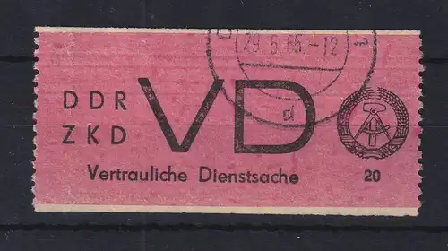 DDR Dienstmarke D für vertrauliche Dienstsachen Mi.-Nr. 1A gestempelt