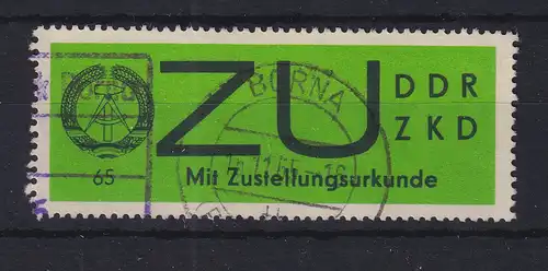 DDR Dienstmarke ZU auf gewöhnlichem Papier, Mi.-Nr. E 2x  gest. BORNA