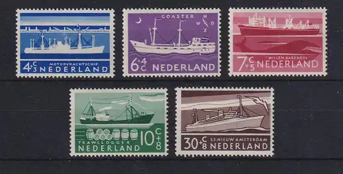 Niederlande 1957 Sommermarken: Schiffe Mi.-Nr. 692-696 postfrisch **