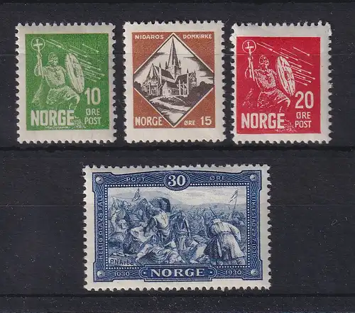 Norwegen 1930 König Olaf II. - 900. Todestag Mi.-Nr. 155-158 ungestempelt