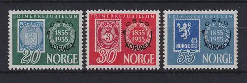 Norwegen 1955 Ausstellung Norwex in Oslo Mi.-Nr. 393-395 postfrisch **