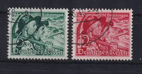 Deutsches Reich 1938 Volksabstimmung Sudetenland Mi.-Nr. 684-685 gestempelt